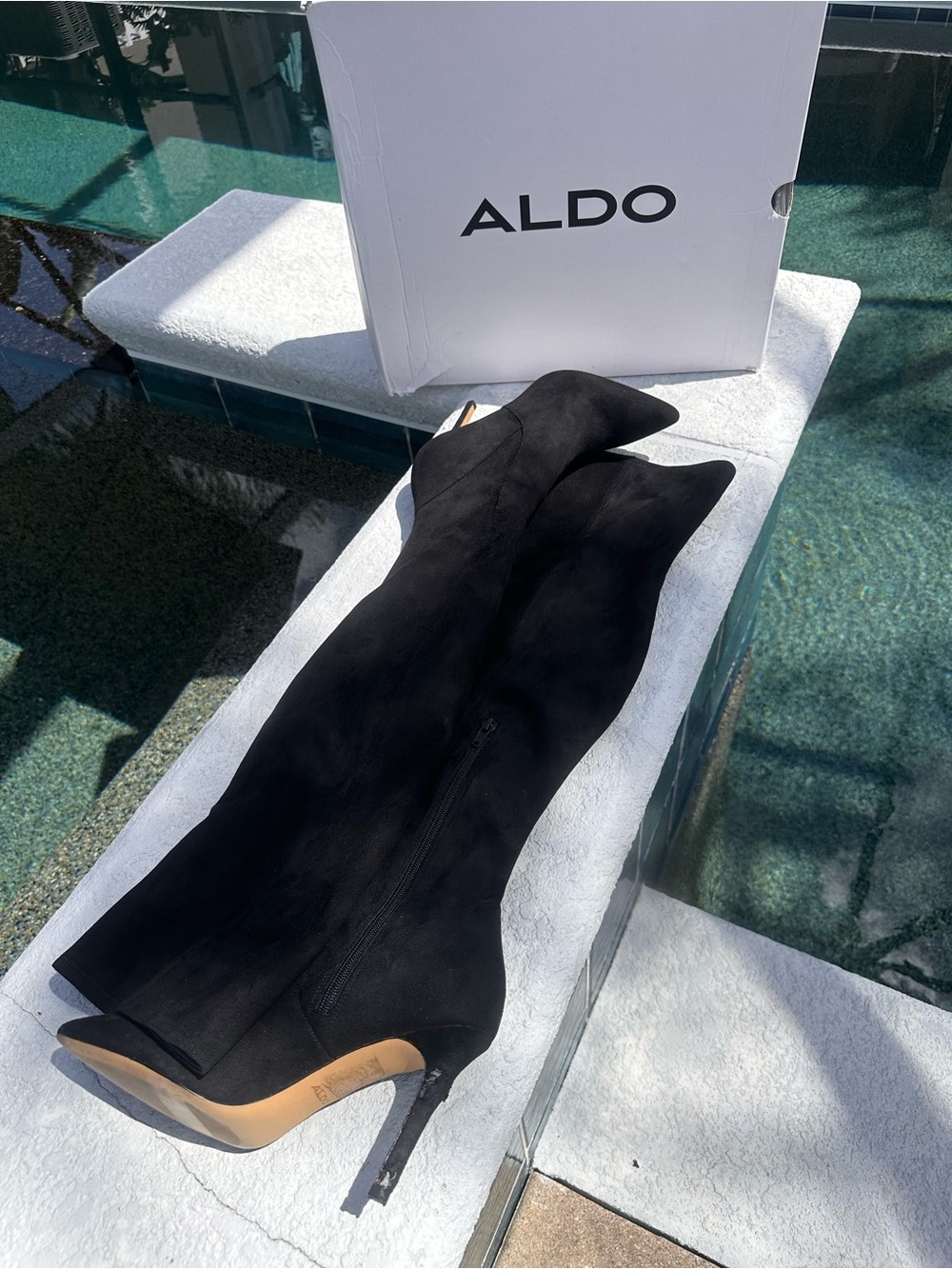 Aldo Black Over-the-Knee Pointed Stiletto Boots